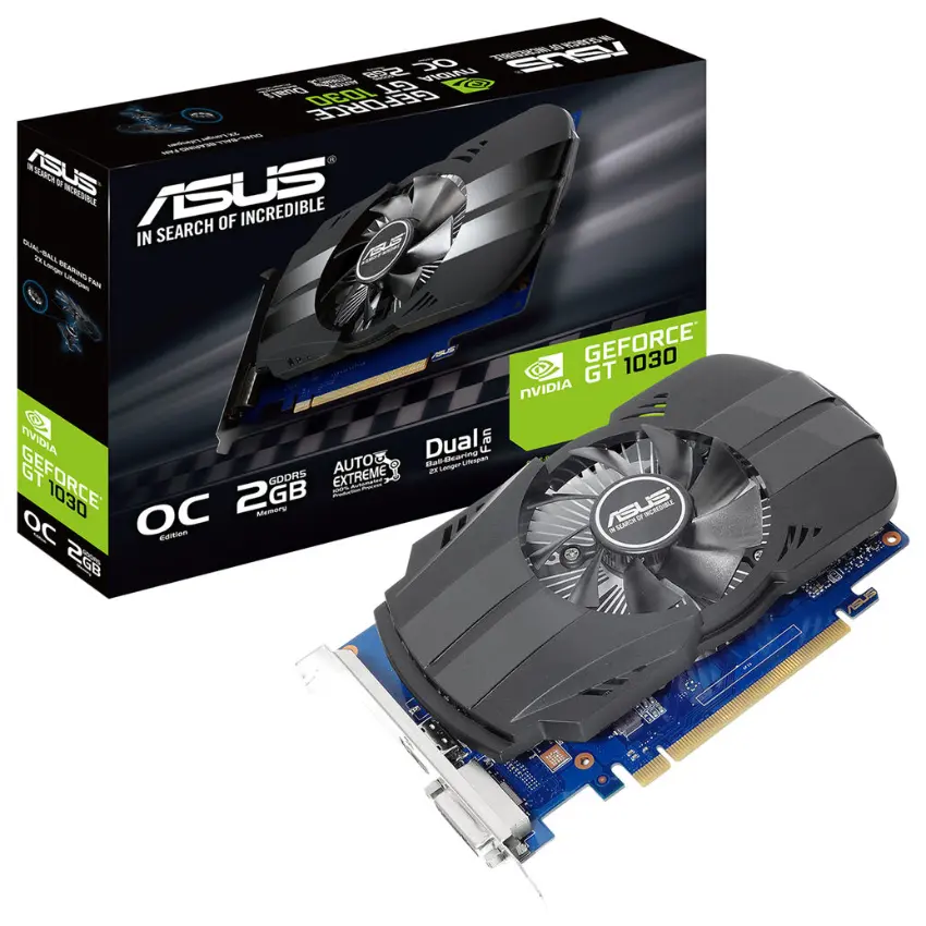 Placa de Video ASUS Phoenix GeForce GT 1030 OC edition 2GB GDDR5 Placa de Video ASUS Phoenix GeForce GT 1030 OC edition 2GB GDDR5
