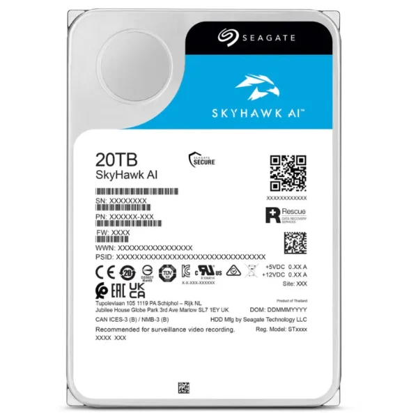 Disco Interno Seagate Skyhawk AI 20TB SATA3 7200rpm 256MB Cache 3.5"
