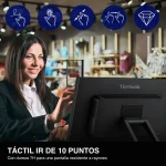 Monitor Táctil ViewSonic TD2423D, 24", 60Hz, VA, 1920×1080, 7ms, VGA, DisplayPort, HDMI, USB