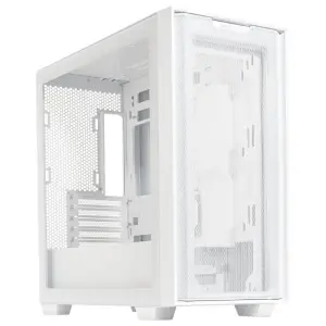 Gabinete ASUS A21, Micro ATX, Sin Fuente, Vidrio Templado, Blanco