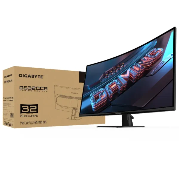 Monitor Gamer Gigabyte GS32QCA, 31.5", 180Hz, Curvo, VA 1500R, 2560x1440, 1ms, DisplayPort, HDMI, Adaptive-Sync, FreeSync