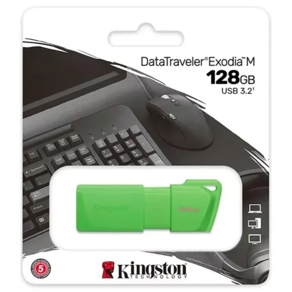 Pendrive Kingston DataTraveler Exodia M, 128GB, USB 3.2 Gen 1, Verde