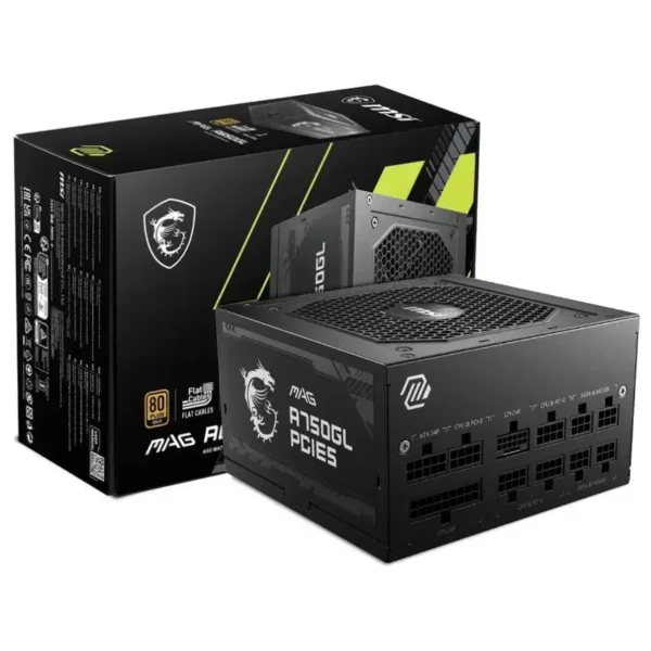 Fuente de alimentación modular MSI MAG A750GL PCIE5, 750W, 80 PLUS Gold