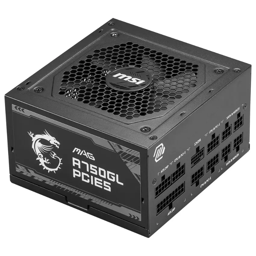 Fuente de alimentación modular MSI MAG A750GL PCIE5, 750W, 80 PLUS Gold
