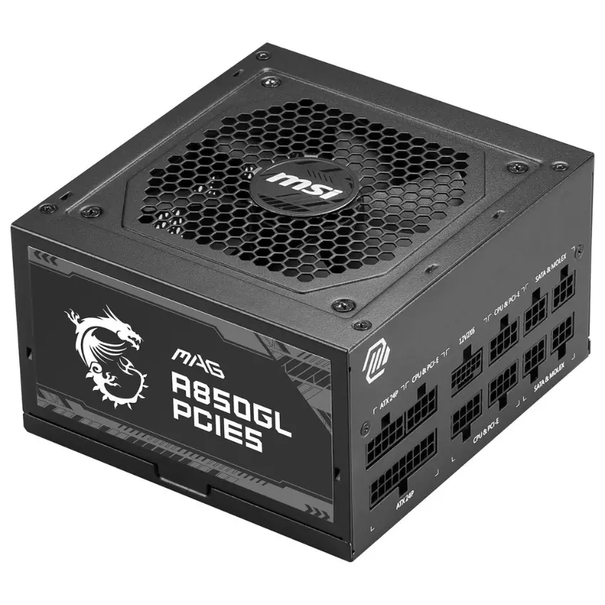 Fuente de alimentación modular MSI MAG A850GL PCIE5, 750W, 80 PLUS Gold