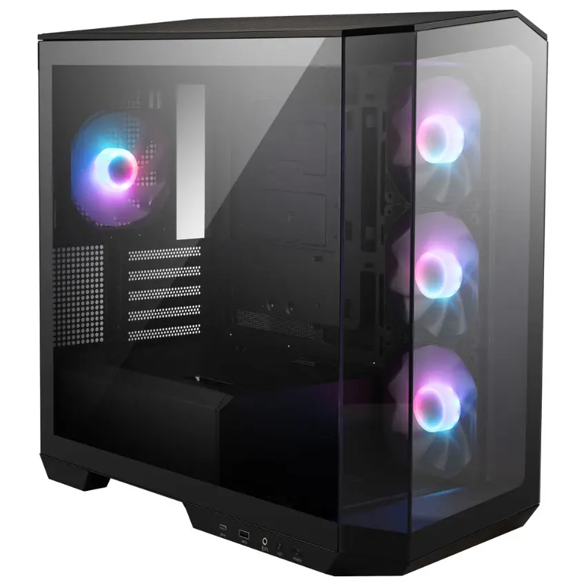 Gabinete MSI MAG PANO M100R PZ, Micro ATX, Sin Fuente, Vidrio Templado, 4 Fan ARGB 12 cm, Negro