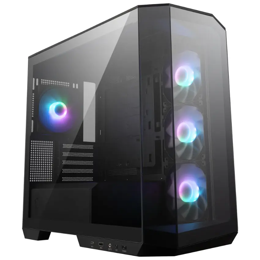 Gabinete MSI MAG PANO M100R PZ, Micro ATX, Sin Fuente, Vidrio Templado, 4 Fan ARGB 12 cm, Negro
