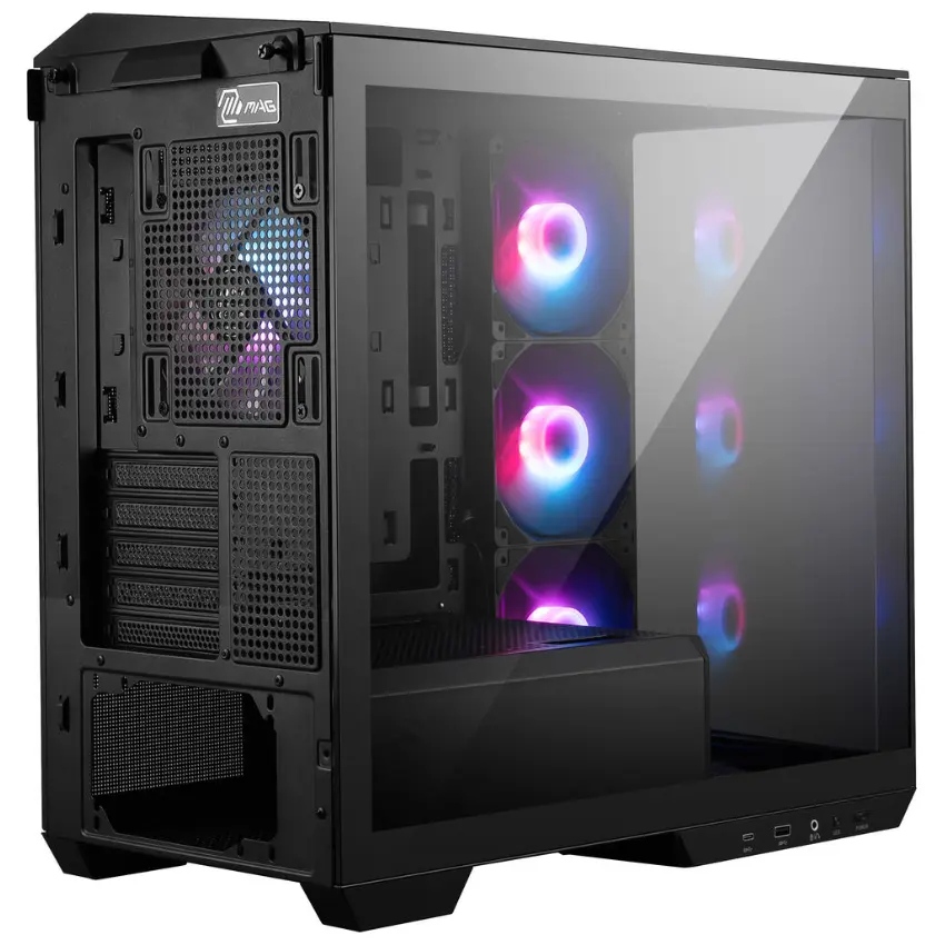 Gabinete MSI MAG PANO M100R PZ, Micro ATX, Sin Fuente, Vidrio Templado, 4 Fan ARGB 12 cm, Negro