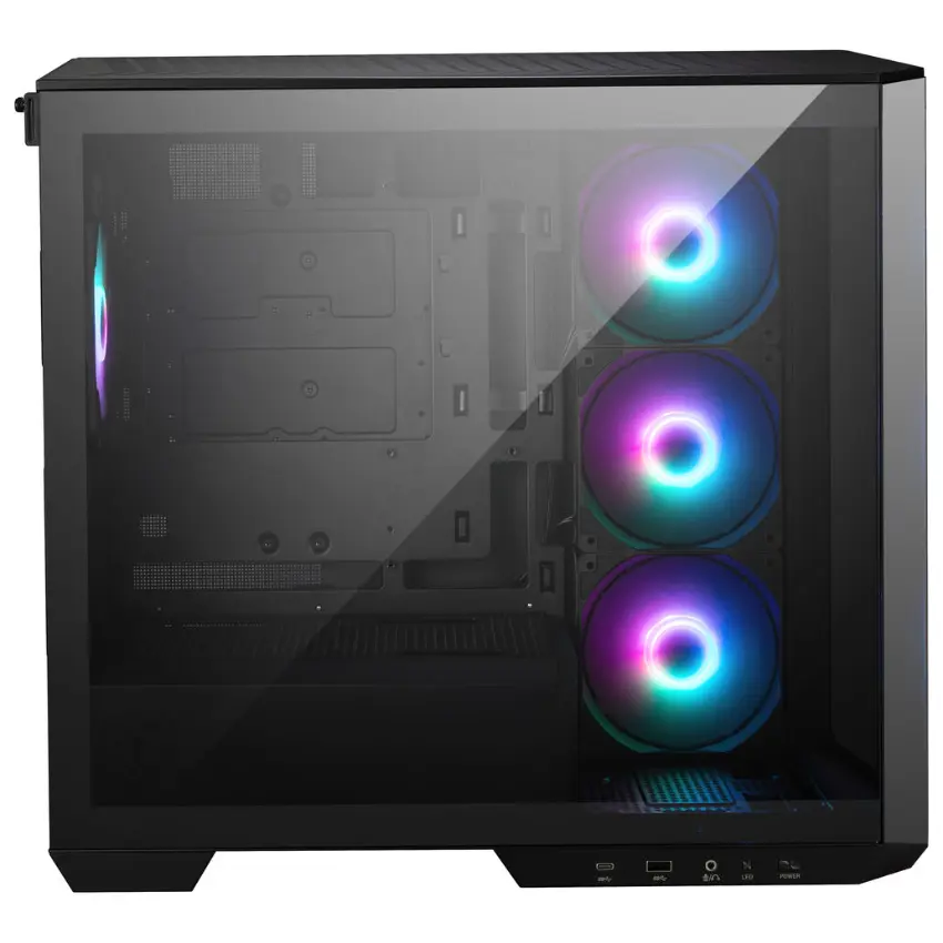 Gabinete MSI MAG PANO M100R PZ, Micro ATX, Sin Fuente, Vidrio Templado, 4 Fan ARGB 12 cm, Negro