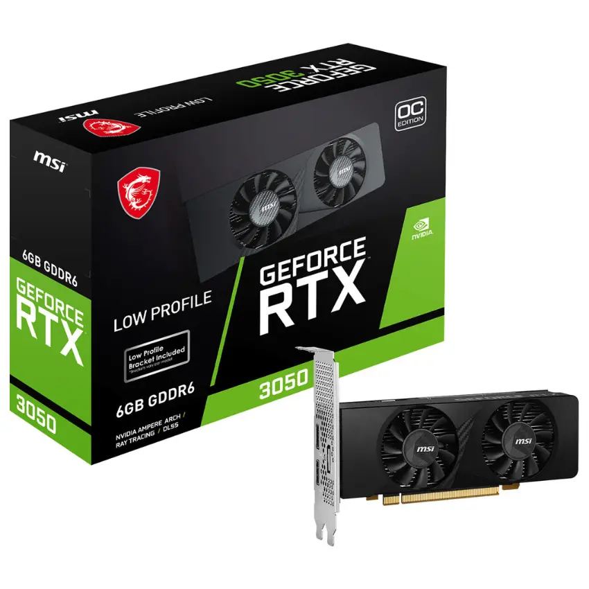 Placa de Video MSI GeForce RTX 3050 LP 6G OC (6GB GDDR6) Placa de Video MSI GeForce RTX 3050 LP 6G OC (6GB GDDR6)