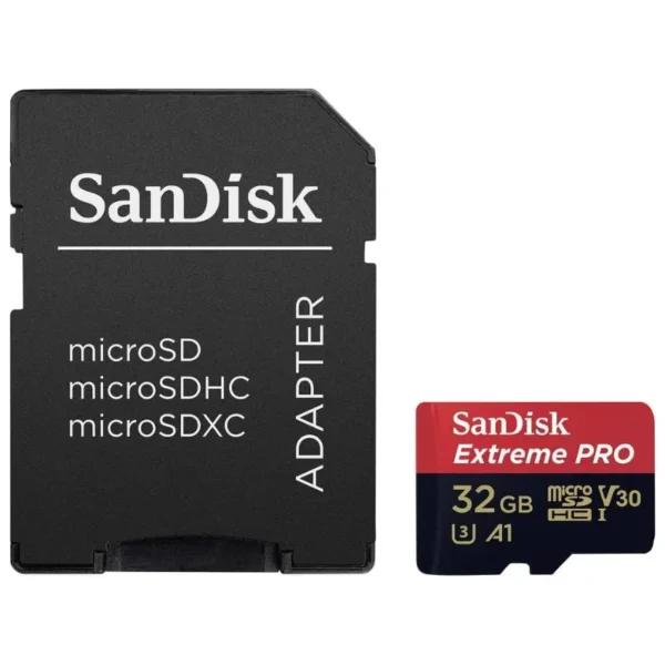 Tarjeta de Memoria microSDHC SanDisk Extreme PRO 32GB, UHS-I, U3, V30, A1, Clase 10, Adaptador
