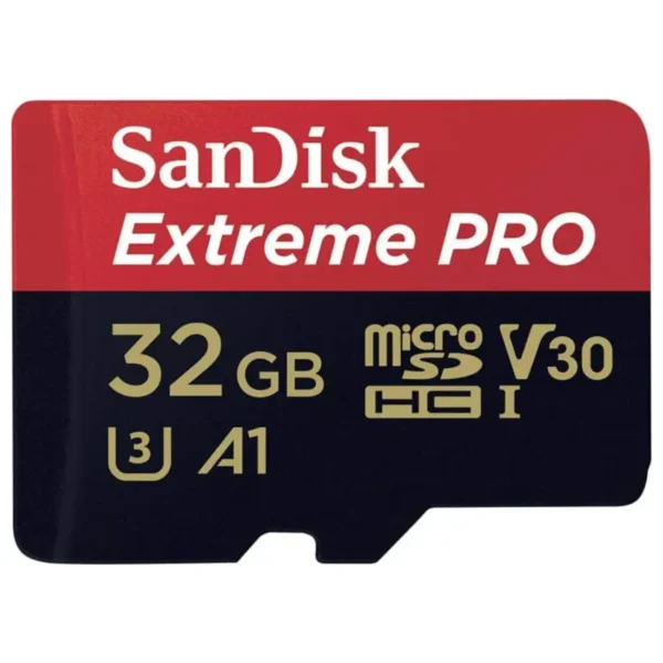Tarjeta de Memoria microSDHC SanDisk Extreme PRO 32GB, UHS-I, U3, V30, A1, Clase 10, Adaptador