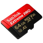 Tarjeta de Memoria microSDXC SanDisk Extreme PRO 64GB, UHS-I, U3, V30, A2, Clase 10, Adaptador