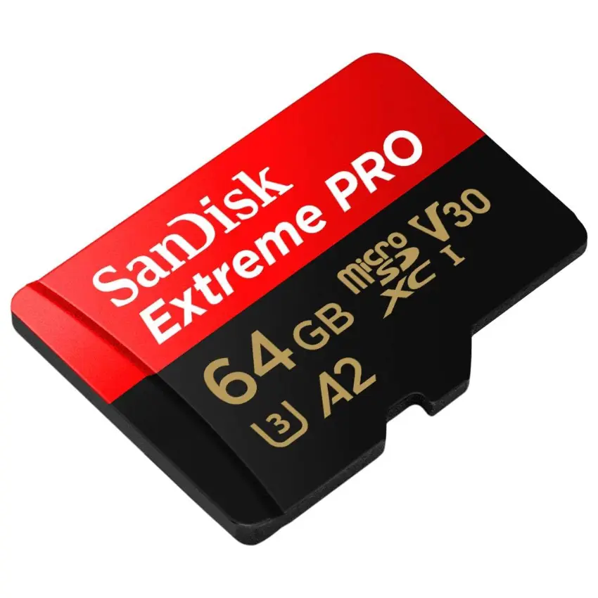 Tarjeta de Memoria microSDXC SanDisk Extreme PRO 64GB, UHS-I, U3, V30, A2, Clase 10, Adaptador Tarjeta de Memoria microSDXC SanDisk Extreme PRO 64GB, UHS-I, U3, V30, A2, Clase 10, Adaptador