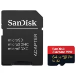 Tarjeta de Memoria microSDXC SanDisk Extreme PRO 64GB, UHS-I, U3, V30, A2, Clase 10, Adaptador