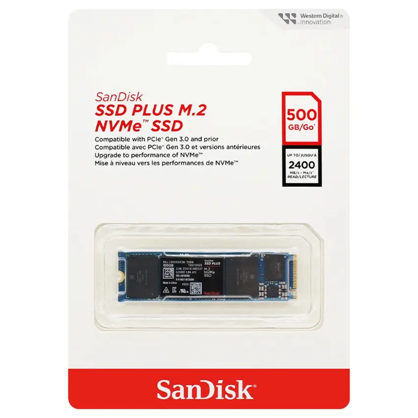 Disco SSD SanDisk PLUS NVMe 500GB, PCIe 3.0, M.2 2280 Disco SSD SanDisk PLUS NVMe 500GB, PCIe 3.0, M.2 2280