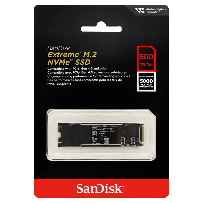 Disco SSD SanDisk Extreme NVMe 500GB, PCIe 4.0, M.2 2280