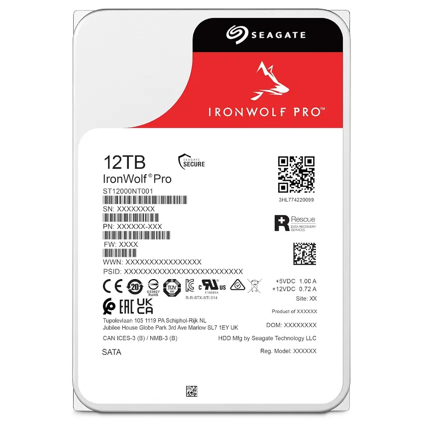 Disco Interno NAS Seagate IronWolf Pro 12TB SATA3 7200rpm 256MB Cache 3.5" (CMR) Disco Interno NAS Seagate IronWolf Pro 12TB SATA3 7200rpm 256MB Cache 3.5" (CMR)