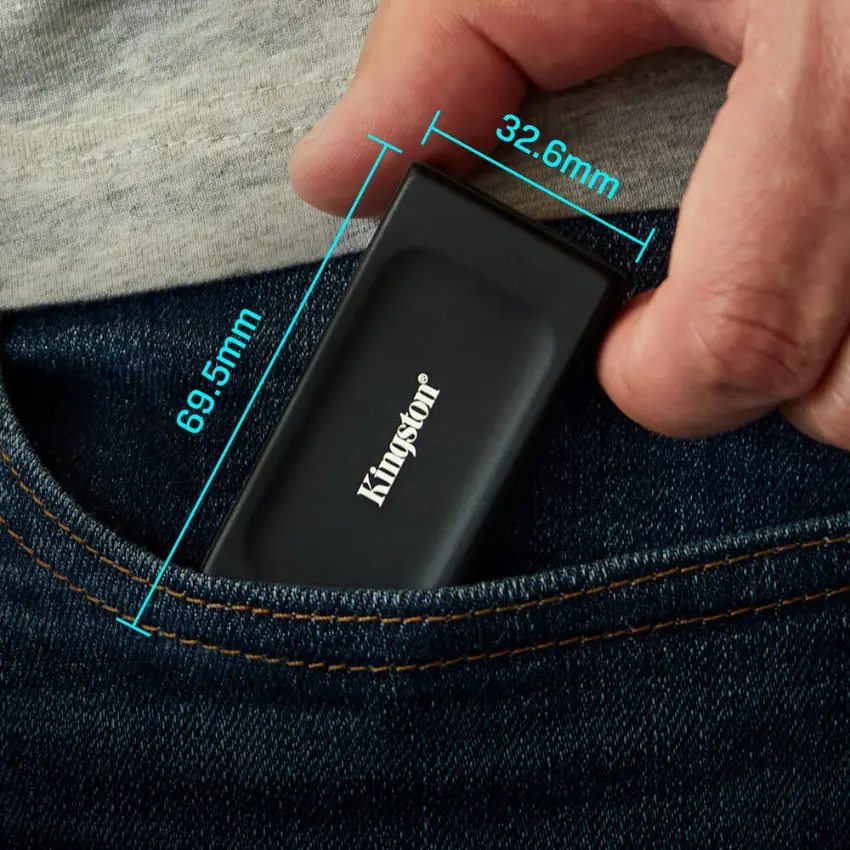 Disco Externo SSD Kingston XS1000, USB 3.2 Gen 2 tipo C, Negro Disco Externo SSD Kingston XS1000, USB 3.2 Gen 2 tipo C, Negro
