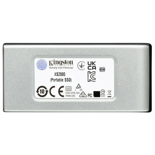 Disco Externo SSD Kingston XS2000, USB 3.2 Gen 2x2 tipo C, Plateado