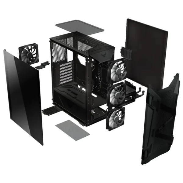 Gabinete ASUS TUF Gaming GT301, ATX, Sin Fuente, 1 Fan 12 cm + 3 Fan 12 cm ARGB, Negro