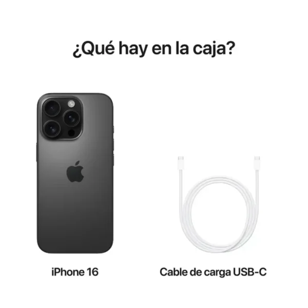 Celular Apple iPhone 16 Pro, 256Gb, Black Titanium, Negro