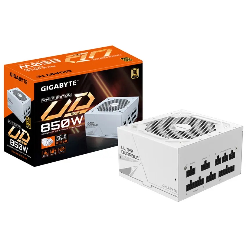 Fuente de alimentación modular Gigabyte UD850GM PG5W 850W 80 PLUS Gold, Preparada para PCIe 5.0 Fuente de alimentación modular Gigabyte UD850GM PG5W 850W 80 PLUS Gold, Preparada para PCIe 5.0