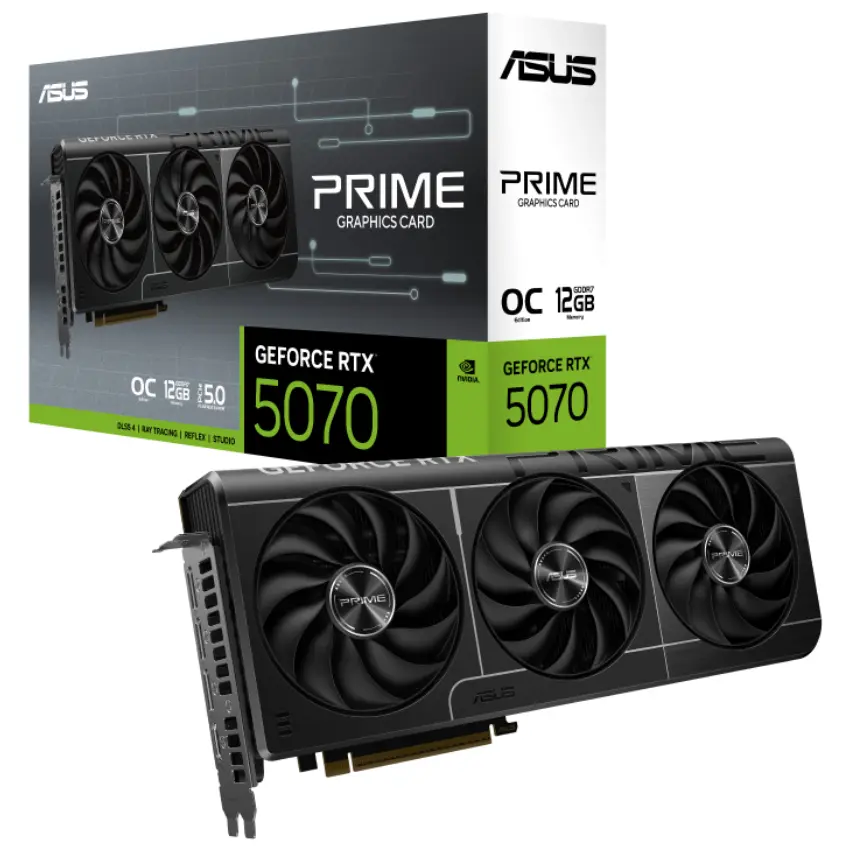 Placa de Video ASUS PRIME GeForce RTX 5070 12GB GDDR7 OC Edition