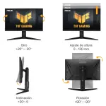 Monitor ASUS TUF Gaming VG27AQL3A, 27", 180Hz, IPS, 2560x1440, 1ms, DisplayPort, HDMI, USB, AdaptiveSync, FreeSync