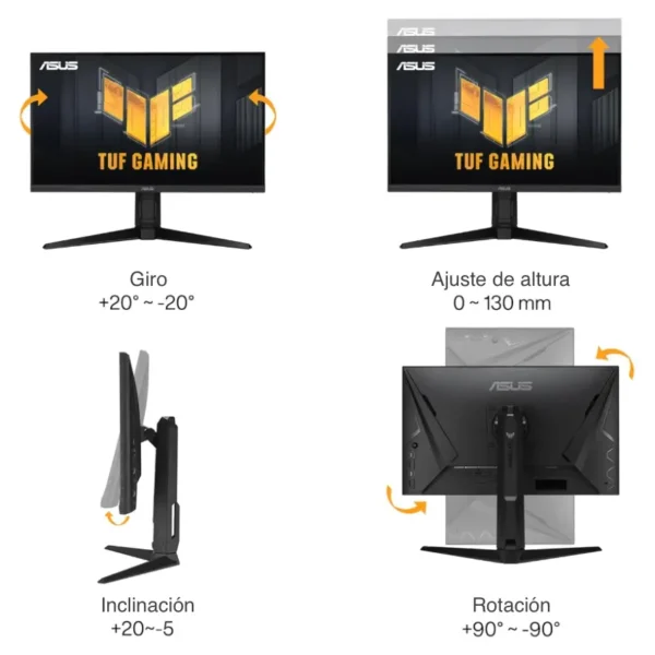 Monitor ASUS TUF Gaming VG27AQL3A, 27", 180Hz, IPS, 2560x1440, 1ms, DisplayPort, HDMI, USB, AdaptiveSync, FreeSync