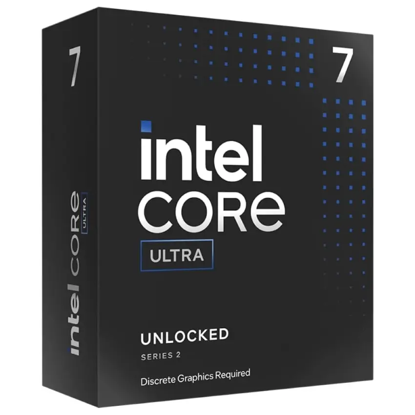 Procesador Intel Core Ultra 7 265KF, 3.9GHz, 20 Núcleos, 30MB L3, Sin cooler/disipador, Sin video, Socket LGA1851, BOX