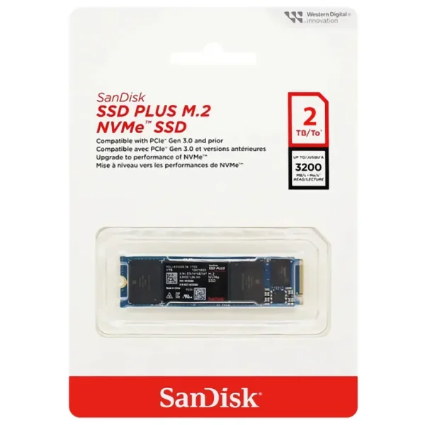 Disco SSD SanDisk PLUS NVMe 2TB, PCIe 3.0, M.2 2280