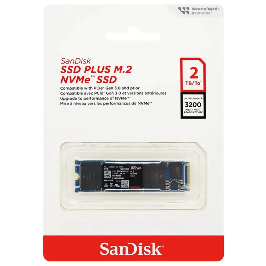 Disco SSD SanDisk PLUS NVMe 2TB, PCIe 3.0, M.2 2280