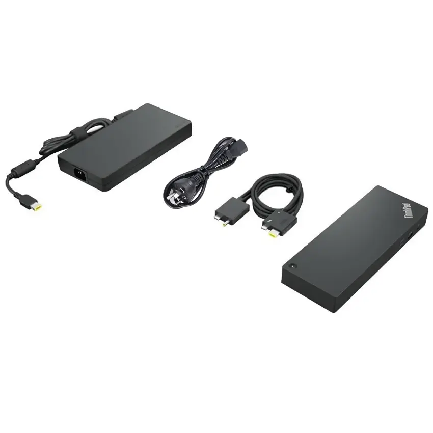 Hub Station Lenovo ThinkPad Thunderbolt 4 Dock con Adaptador de 300W, USB-C 3.2 Gen 2, 4 USB-A 3.2 Gen 2, RJ-45, 2 DisplayPort, HDMI, Hasta 230W Power Delivery, Docking Station