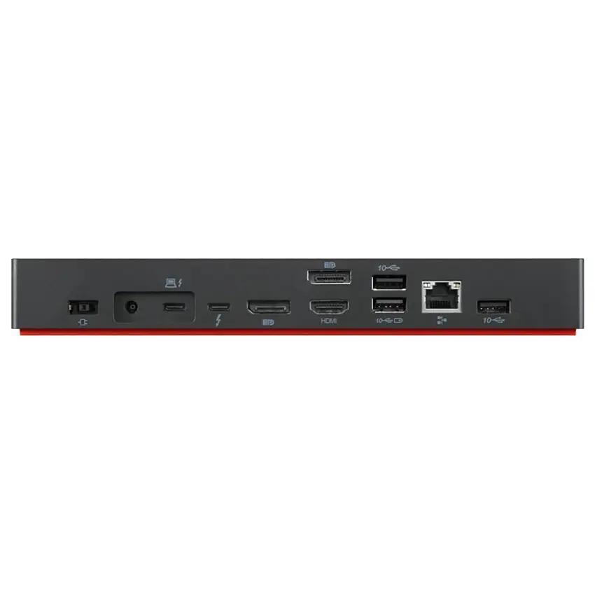 Hub Station Lenovo ThinkPad Thunderbolt 4 Dock con Adaptador de 300W, USB-C 3.2 Gen 2, 4 USB-A 3.2 Gen 2, RJ-45, 2 DisplayPort, HDMI, Hasta 230W Power Delivery, Docking Station