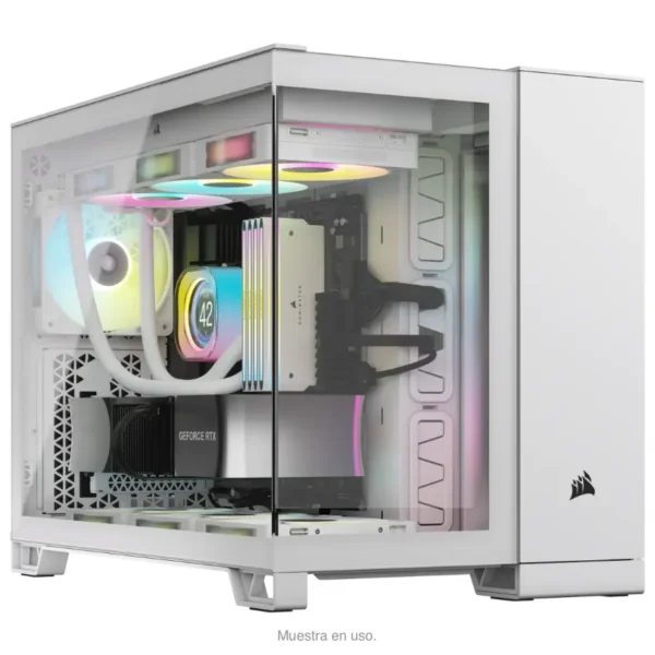 Gabinete Corsair 2500X, Micro-ATX, Sin Fuente, Vidrio Templado, Blanco