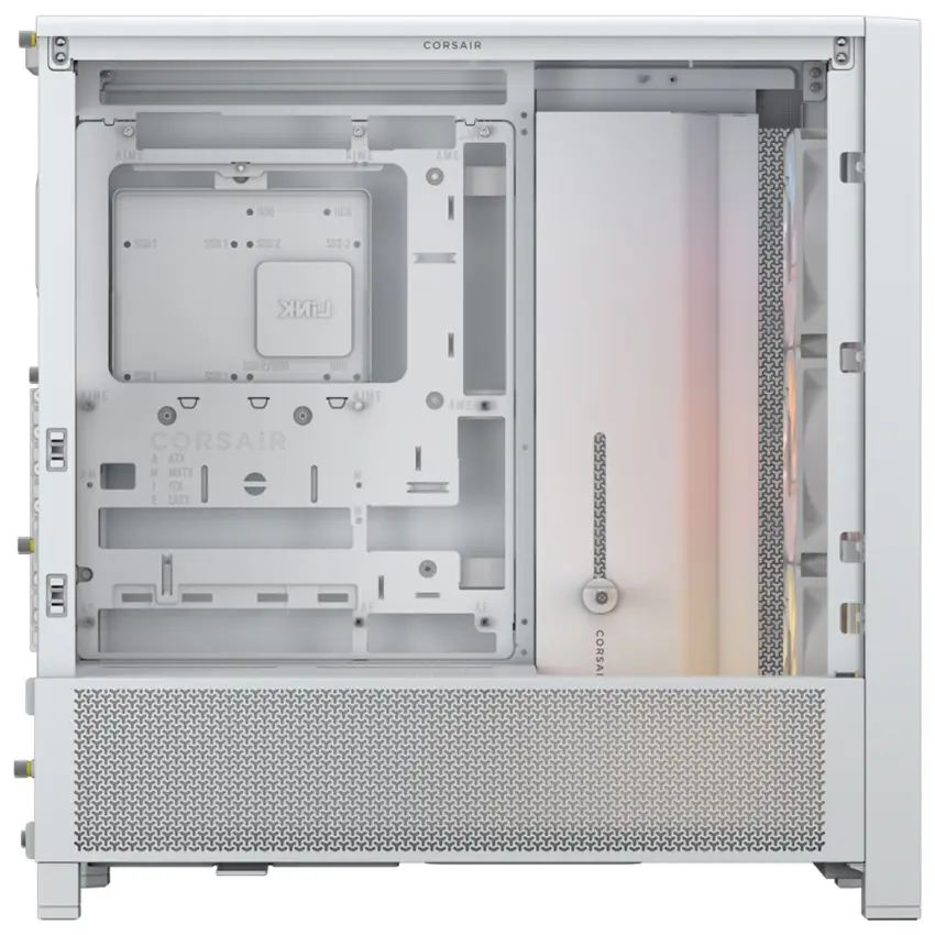 Gabinete Corsair FRAME 4000D RS ARGB, E-ATX, Sin Fuente, Vidrio Templado, 3 Fan 12 cm ARGB, Blanco