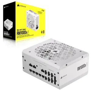 Fuente de alimentación modular Corsair RM1000x SHIFT, 1000W, 80 PLUS Gold, Blanco, Interfaz de cableado lateral