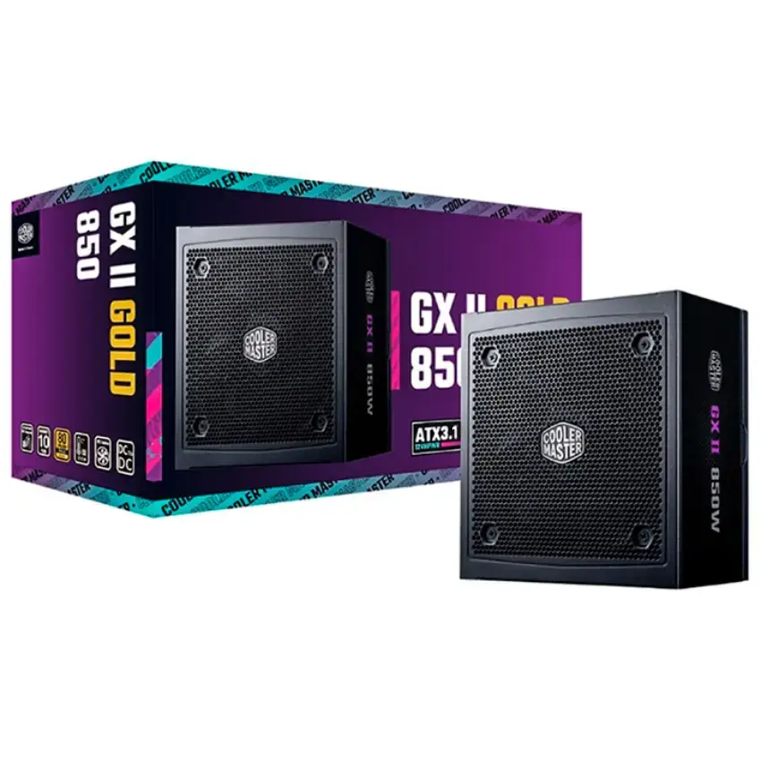 Fuente de alimentación modular Cooler Master GX II Gold 850 ATX 3.1, 850W 80 PLUS Gold Fuente de alimentación modular Cooler Master GX II Gold 850 ATX 3.1, 850W 80 PLUS Gold