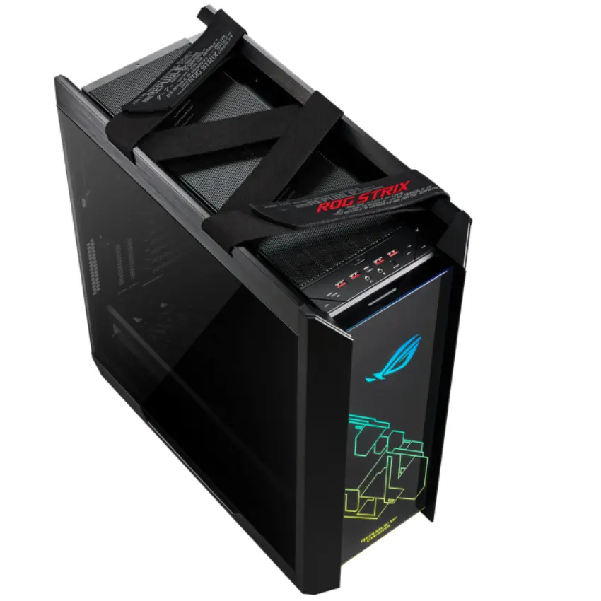 Gabinete ASUS ROG Strix Helios GX601, EATX, Sin Fuente, 3 Vidrios Templados, 1 Fan 14 cm + 3 Fan 14 cm, Negro Gabinete ASUS ROG Strix Helios GX601, EATX, Sin Fuente, 3 Vidrios Templados, 1 Fan 14 cm + 3 Fan 14 cm, Negro