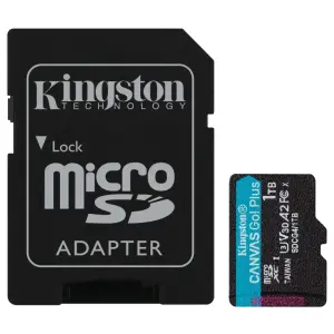 Tarjeta de Memoria microSDXC Kingston Canvas Go! Plus 1TB, UHS-I, U3, V30, A2, Clase 10, Adaptador