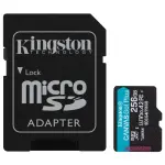 Tarjeta de Memoria microSDXC Kingston Canvas Go! Plus 256GB, UHS-I, U3, V30, A2, Clase 10, Adaptador
