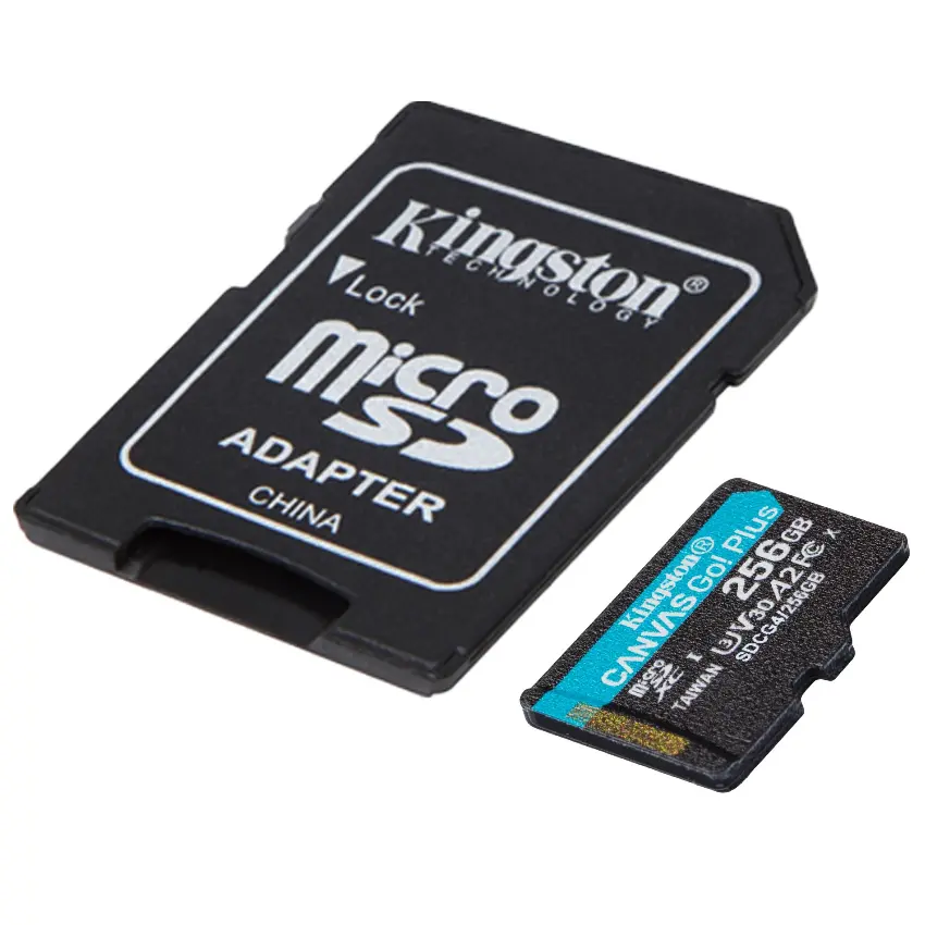Tarjeta de Memoria microSDXC Kingston Canvas Go! Plus 256GB, UHS-I, U3, V30, A2, Clase 10, Adaptador Tarjeta de Memoria microSDXC Kingston Canvas Go! Plus 256GB, UHS-I, U3, V30, A2, Clase 10, Adaptador