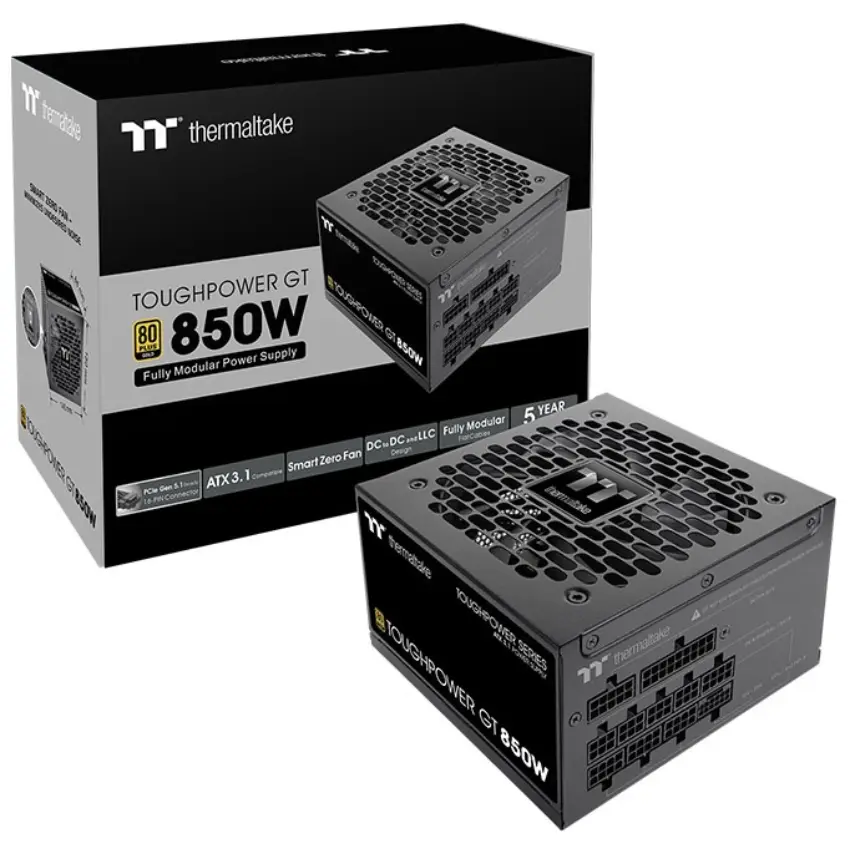 Fuente de alimentación modular Thermaltake Toughpower GT 850W, 80 PLUS Gold Fuente de alimentación modular Thermaltake Toughpower GT 850W, 80 PLUS Gold