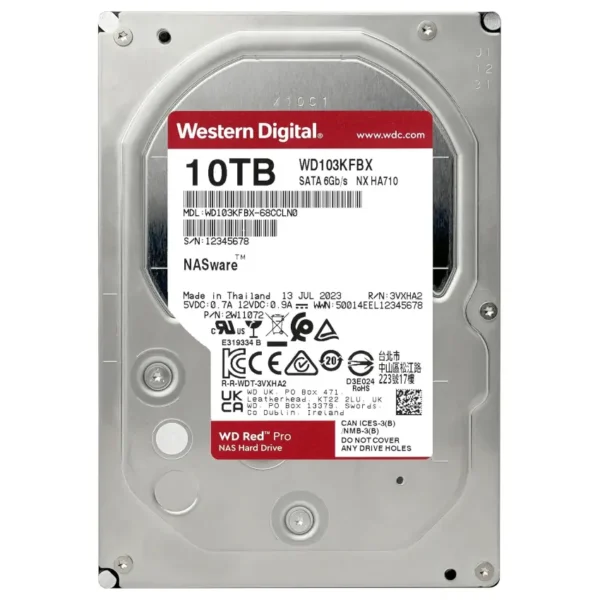 Disco Interno Western Digital Red Pro 10TB SATA3 7200rpm 512MB Cache 3.5"