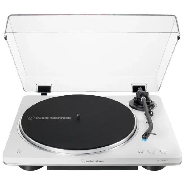 Bandeja Giradiscos Audio-Technica AT-LP70XBT con Bluetooth (Blanco / Plateado)