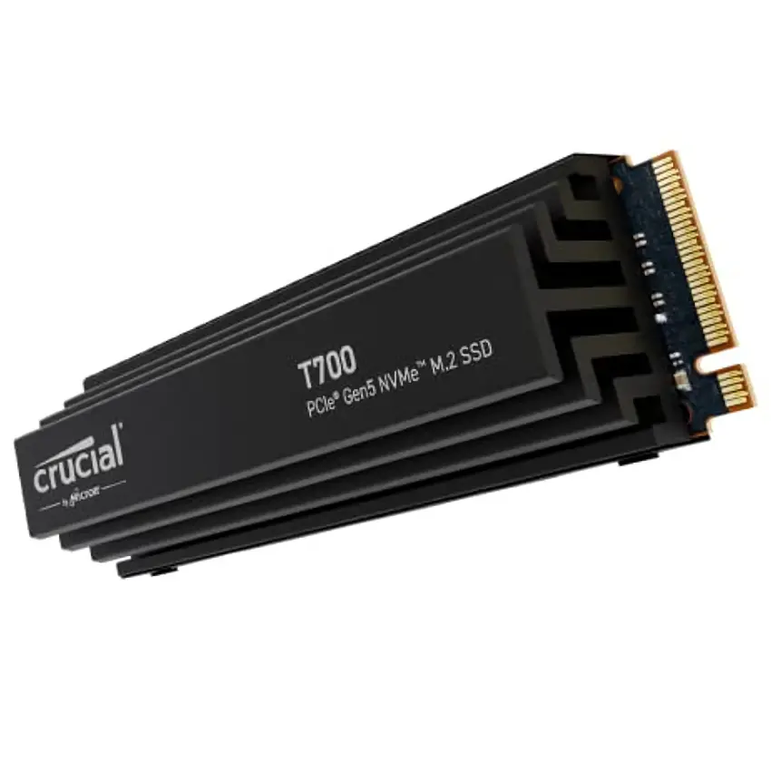 Disco SSD Crucial T700 NVMe, NAND TLC, PCIe 5.0, M.2 2280, Disipador Disco SSD Crucial T700 NVMe, NAND TLC, PCIe 5.0, M.2 2280, Disipador