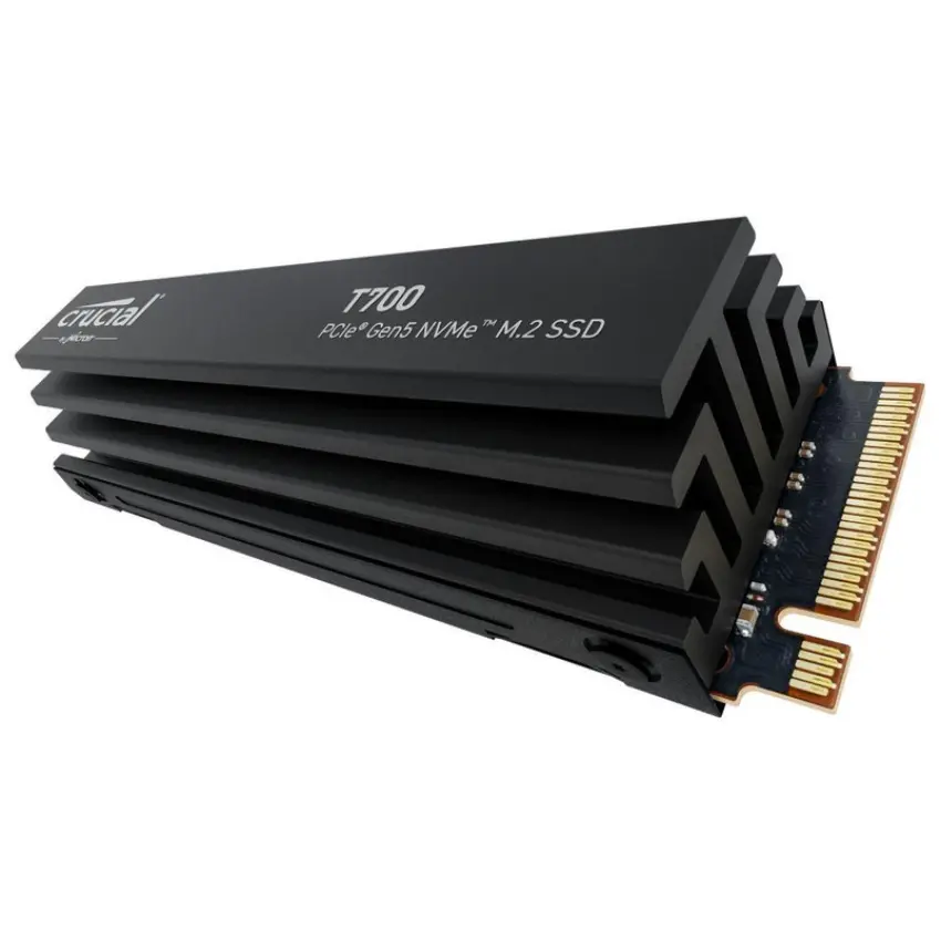 Disco SSD Crucial T700 NVMe, NAND TLC, PCIe 5.0, M.2 2280, Disipador Disco SSD Crucial T700 NVMe, NAND TLC, PCIe 5.0, M.2 2280, Disipador