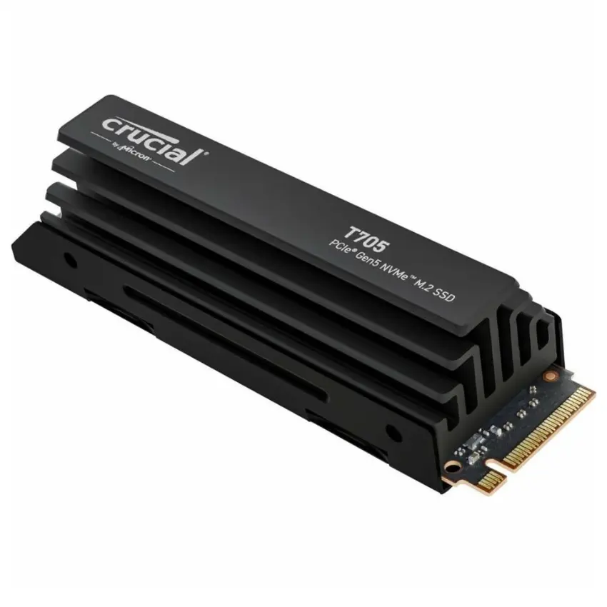 Disco SSD Crucial T705 NVMe, NAND TLC, PCIe 5.0, M.2 2280, Disipador Disco SSD Crucial T705 NVMe, NAND TLC, PCIe 5.0, M.2 2280, Disipador