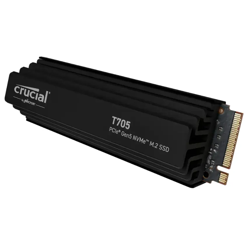 Disco SSD Crucial T705 NVMe, NAND TLC, PCIe 5.0, M.2 2280, Disipador Disco SSD Crucial T705 NVMe, NAND TLC, PCIe 5.0, M.2 2280, Disipador